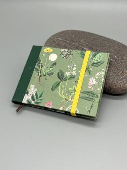 Buch Leinenrücken beige Gummiband handgebunden Bindung Notizen Schreiben Zeichnen